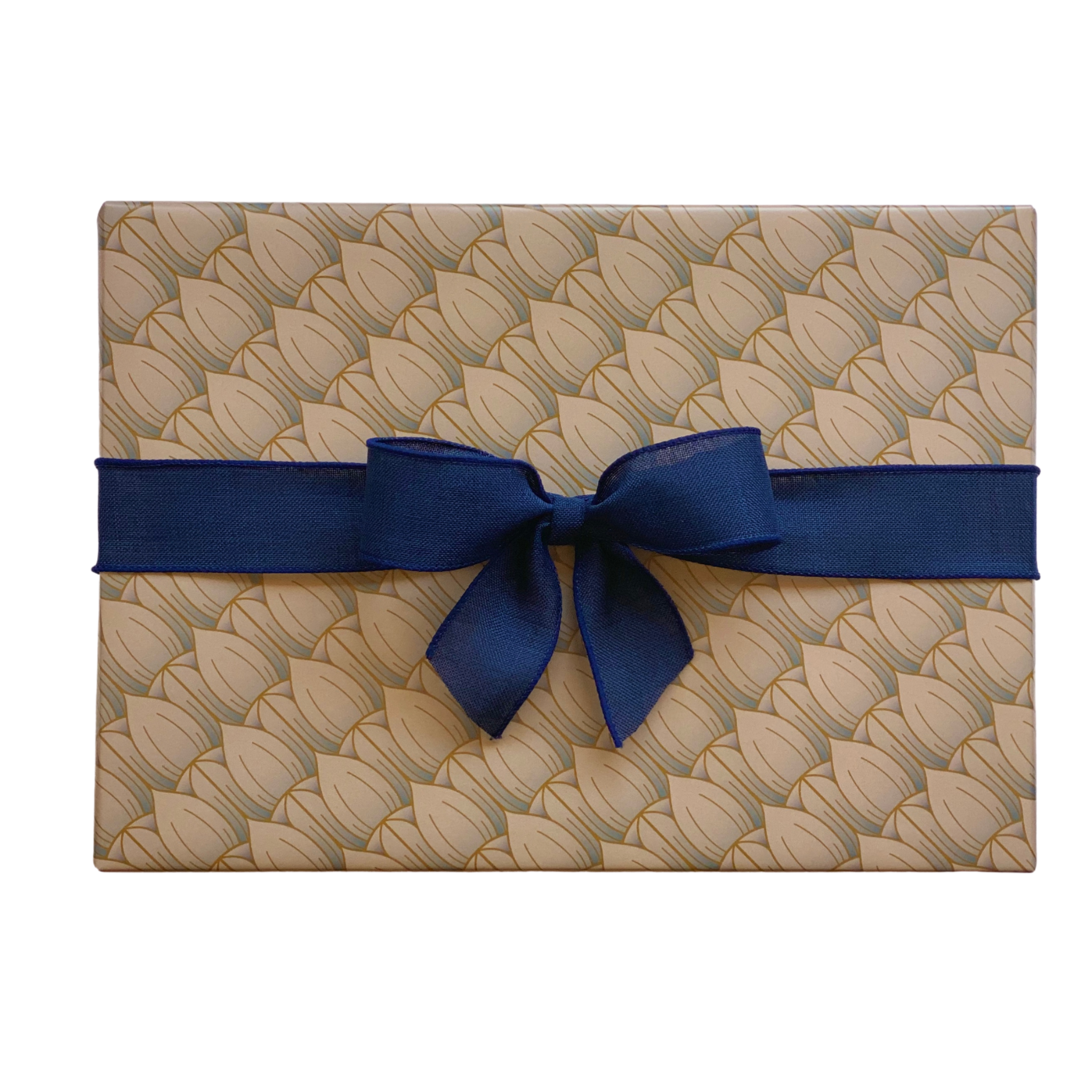 Gift Box Wrapped in Abstract Tulip Rust Gift Wrap Sheet