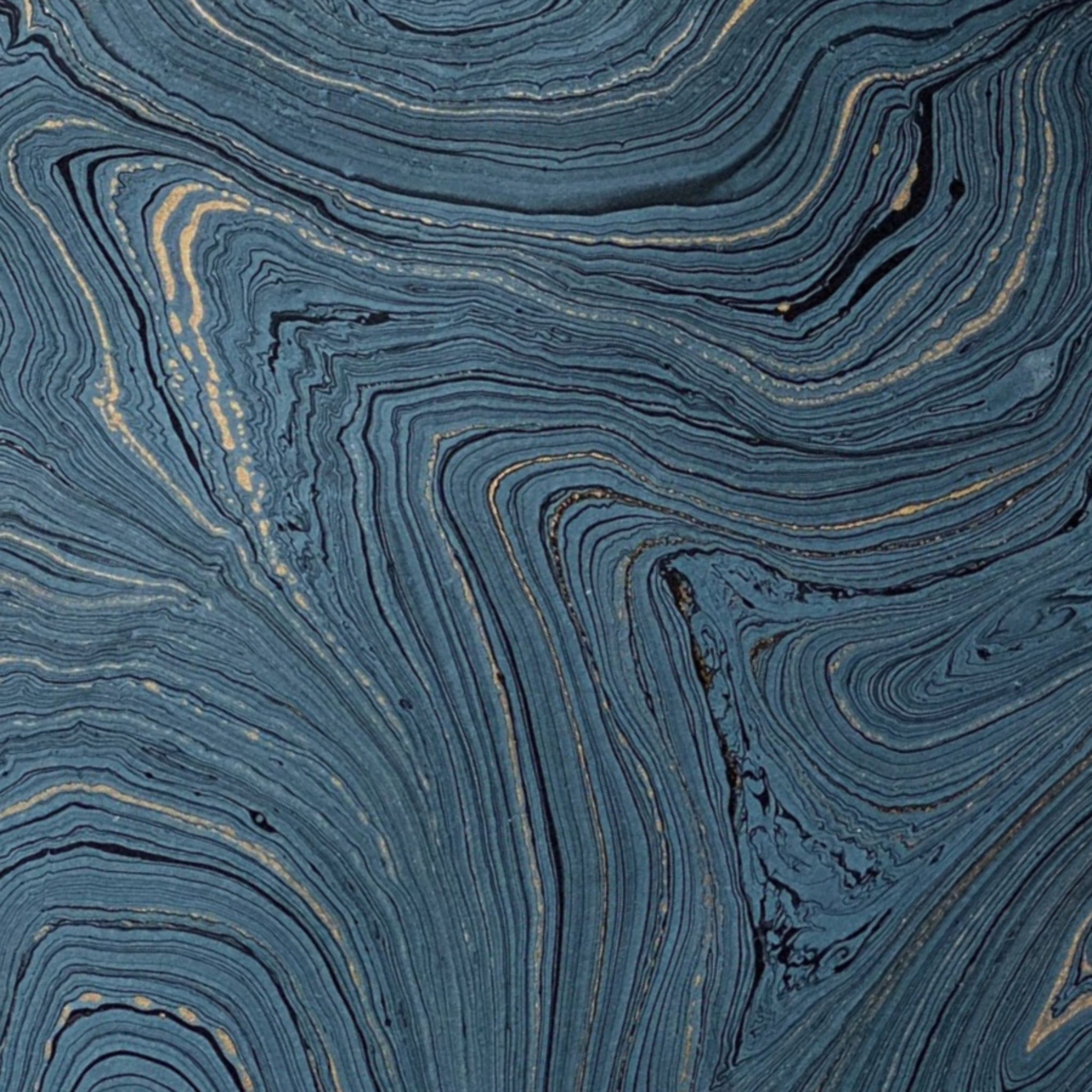 Blue Grey Marbled Handmade Paper Gift Wrap Sheet Design Detail