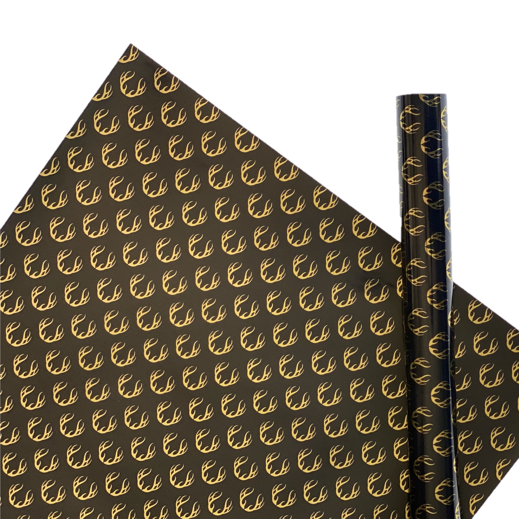 Antler Black and Gold Foil Gift Wrap Sheet