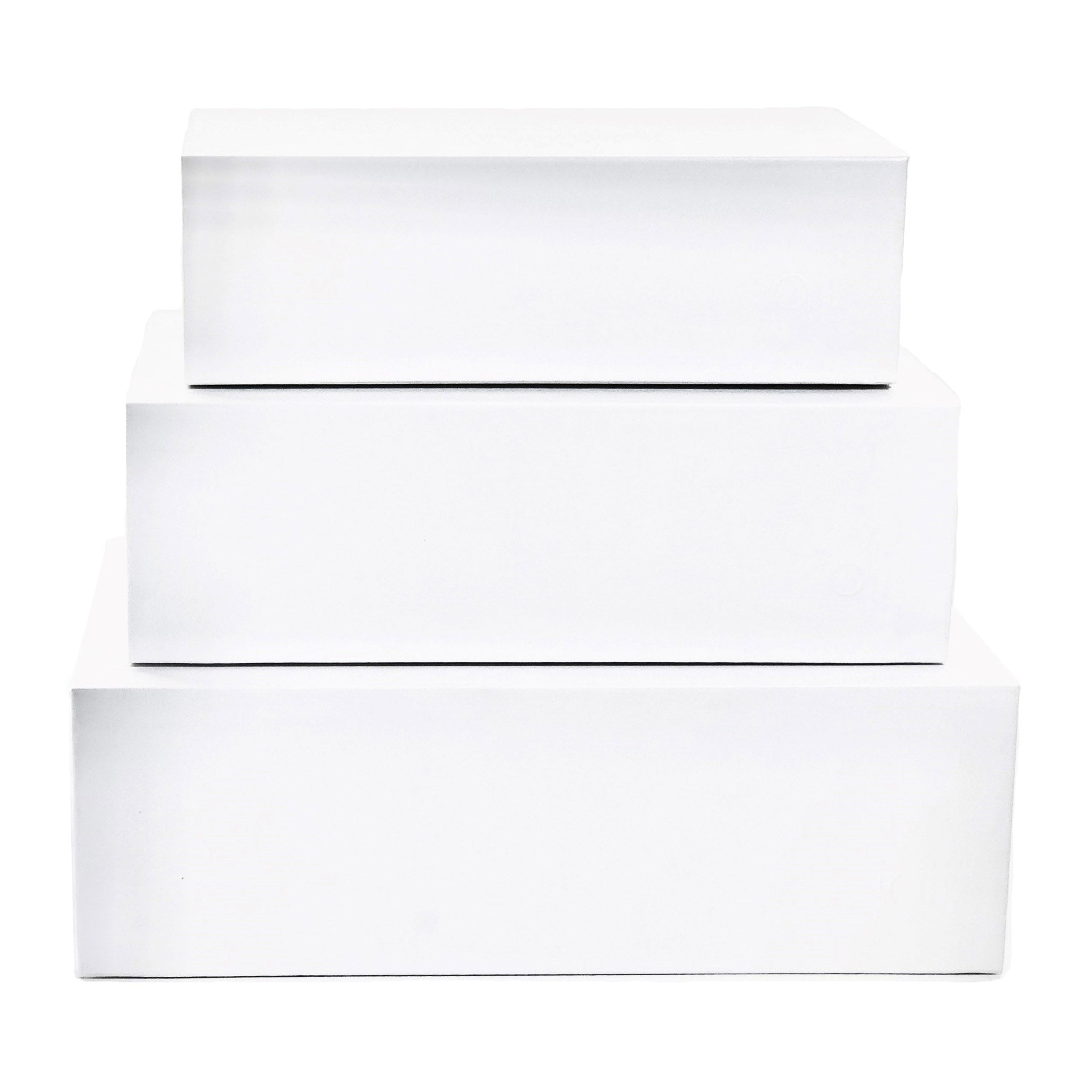 3 Stacked White Magnetic Gift Boxes